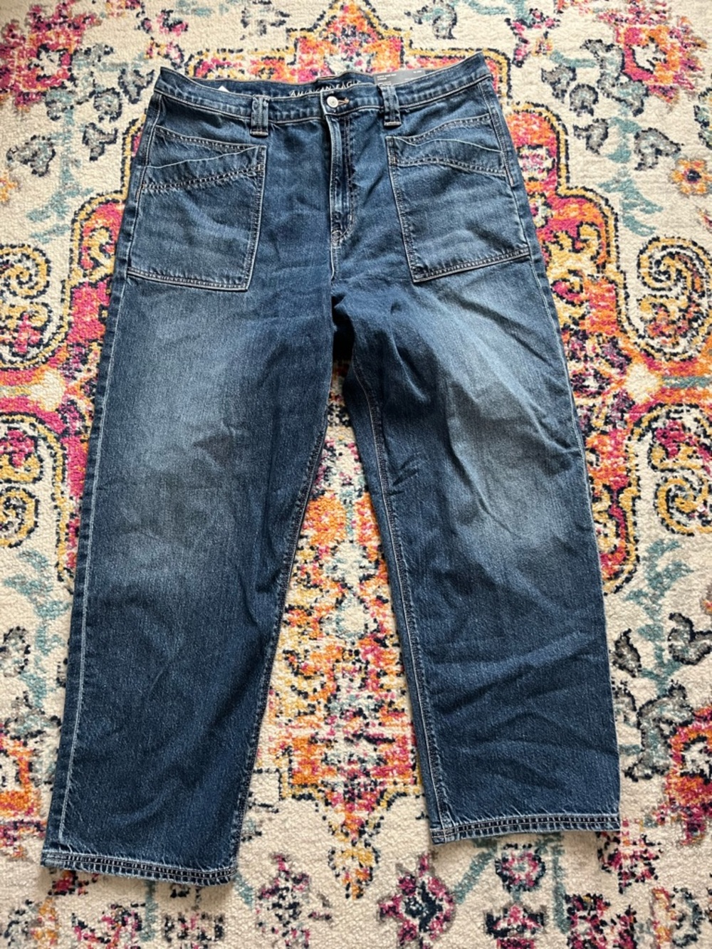 American Eagle baggy straight jeans, 16